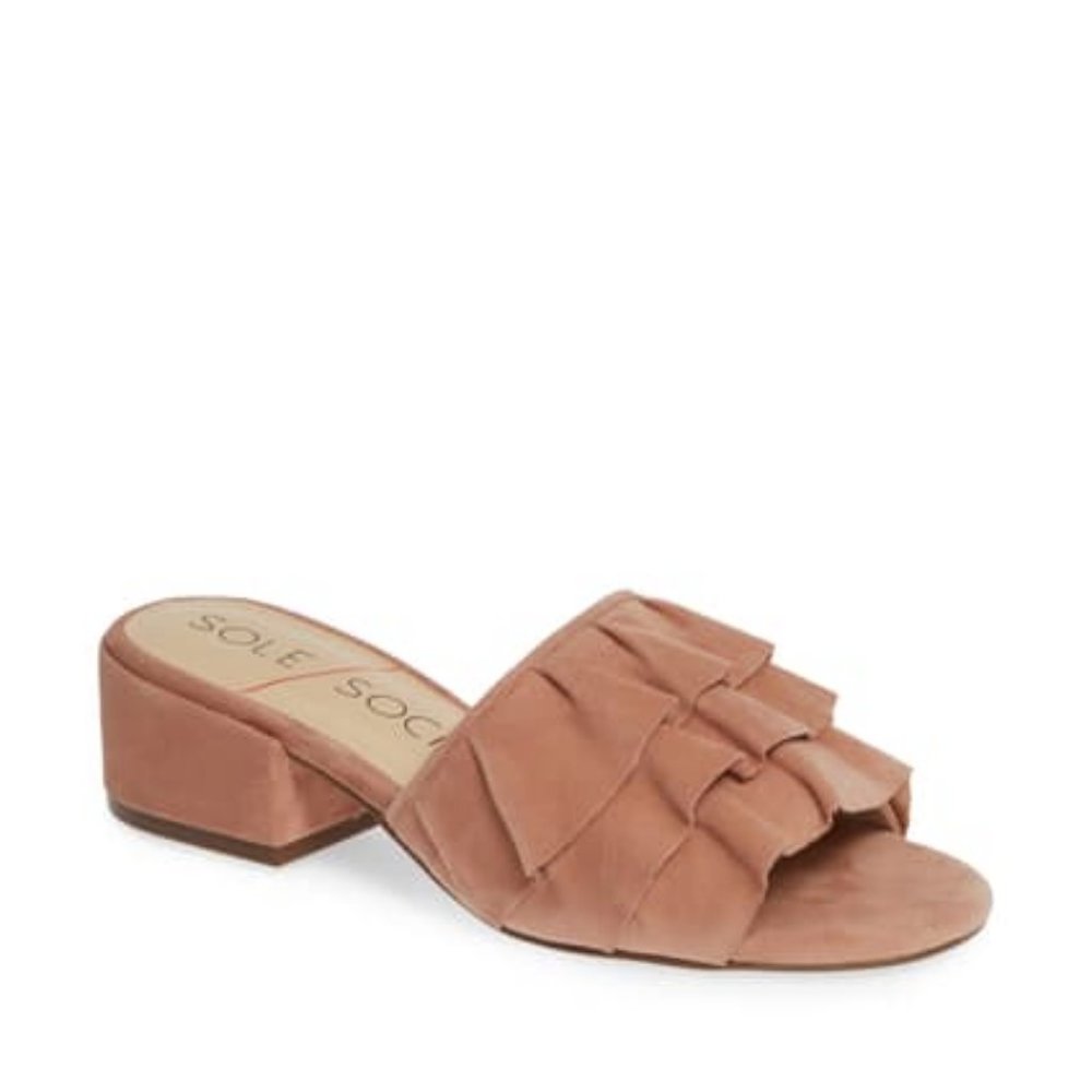 Sole Society Suede Valentia Mule in Antique Rose 9
